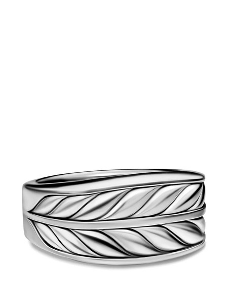  David Yurman Chevron Three Sided Signet Ring - Silver 