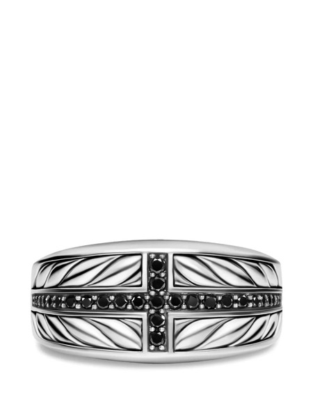  David Yurman Chevron Three Sided Signet Ring - Silver 