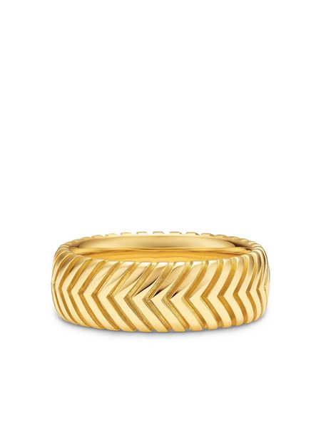  David Yurman 18kt Yellow Gold Chevron Ring 
