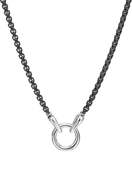  David Yurman Smooth Amulet Box Chain Necklace (2.7mm) - Silver 
