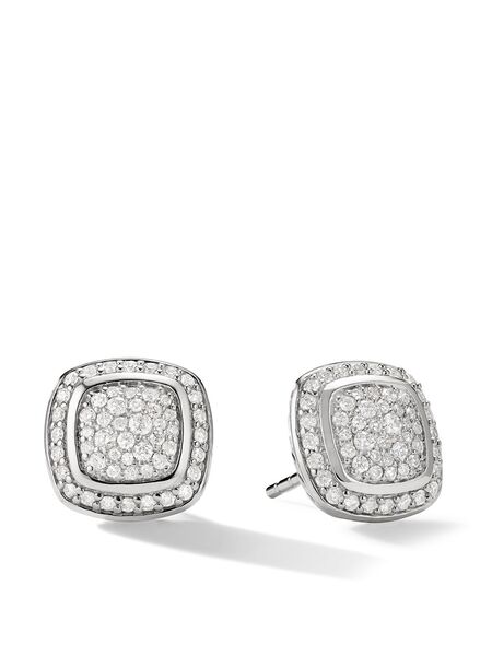  David Yurman Sterling Silver Albion Diamond Stud Earrings (7mm) 