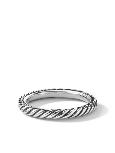  David Yurman Sterling Silver Cable Collectibles Stack Ring (3mm) 