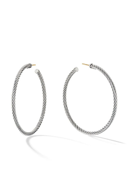  David Yurman Sterling Silver Cable Hoop Earrings 