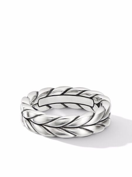  David Yurman Sterling Silver Chevron Band Ring (6mm) 