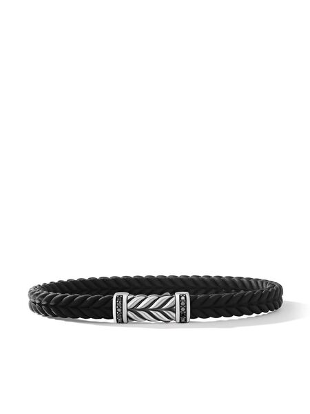  David Yurman Sterling Silver Chevron Braided Bracelet (6mm) 
