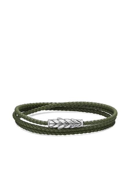  David Yurman Sterling Silver Chevron Triple Wrap Bracelet 