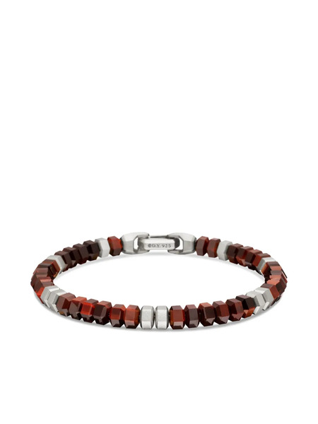  David Yurman Sterling Silver Hex Bead Bracelet (6mm) - Brown 