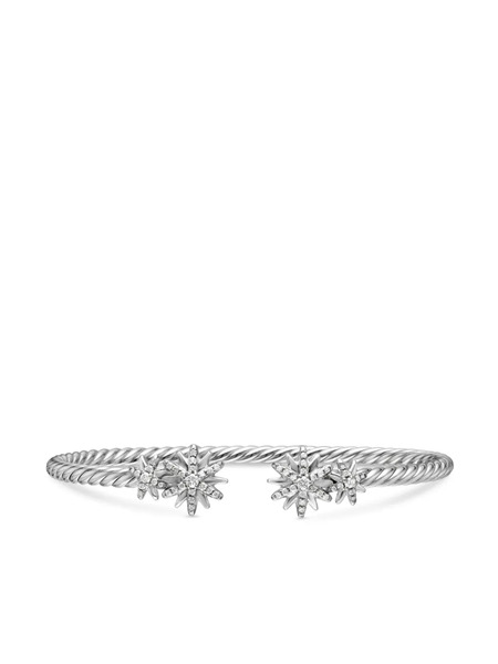  David Yurman Sterling Silver Starbust Diamond Bracelet (3.5mm) 