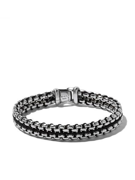  David Yurman Sterling Silver Woven Box Chain Bracelet (12mm) 