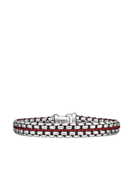  David Yurman Sterling Silver Woven Box Chain Bracelet (12mm) 