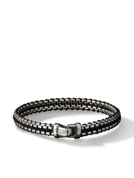  David Yurman Sterling Silver Woven Box Chain Bracelet (10mm) 