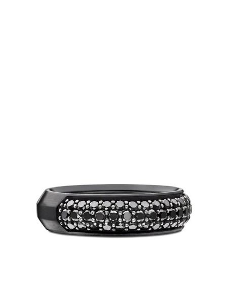  David Yurman Titanium Black Diamond Ring 