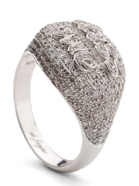  De Jaegher Silver Kiss Me Diamond Ring 