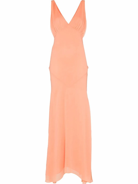  De La Vali Moss Chiffon Gown - Orange 