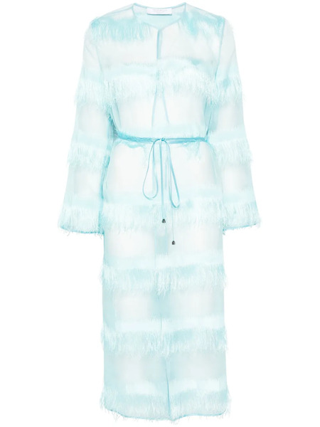  De Santis Fringe-detailed Coat - Blue 