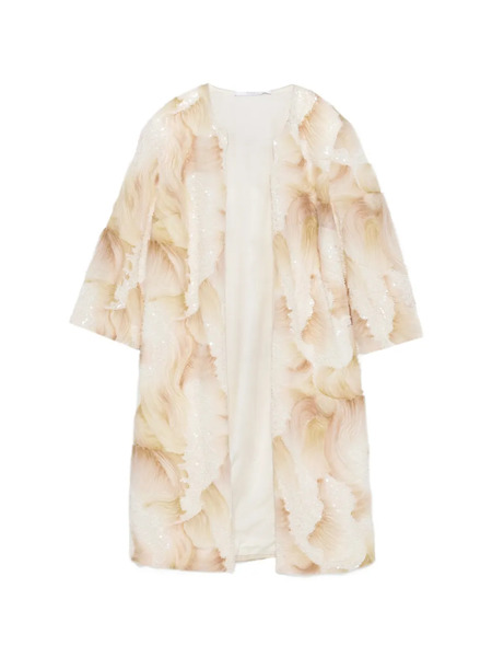  De Santis Sequin-embellished Coat - Neutrals 