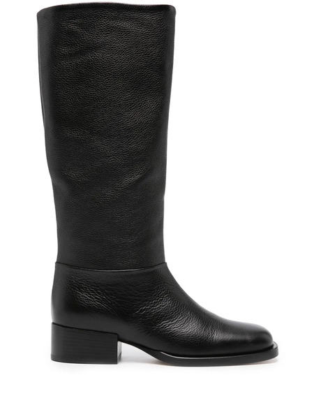  Dear Frances Smooth-grain Leather Boots - Black 