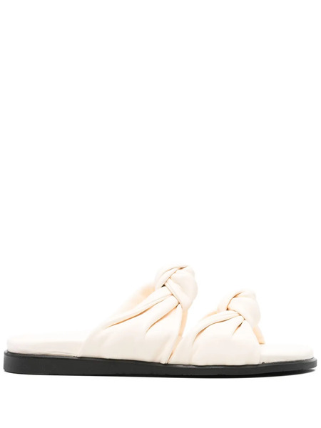  Dear Frances Tye Leather Sandals - Neutrals 