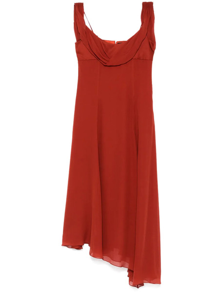  Del Core Draped Midi Dress - Red 