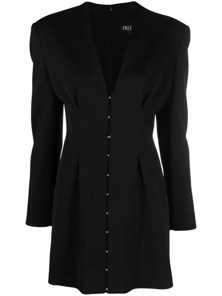  Del Core Plunging V-neck Fitted Minidress - Black 
