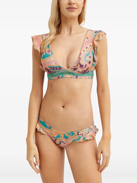  Del Maar Huru Ruffled Bikini Top - Blue 