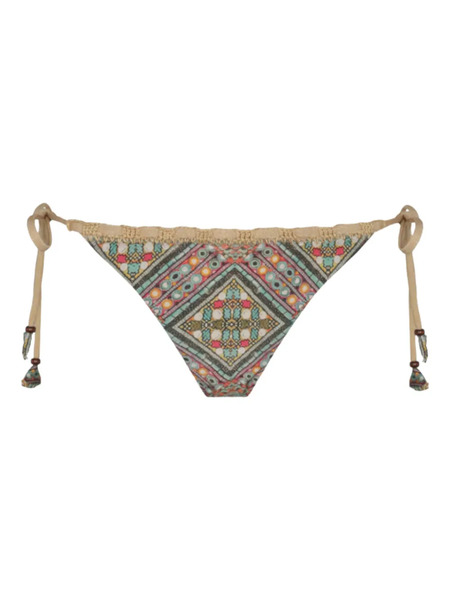  Del Maar Uchi Patterned Crochet Bikini Bottoms - Green 