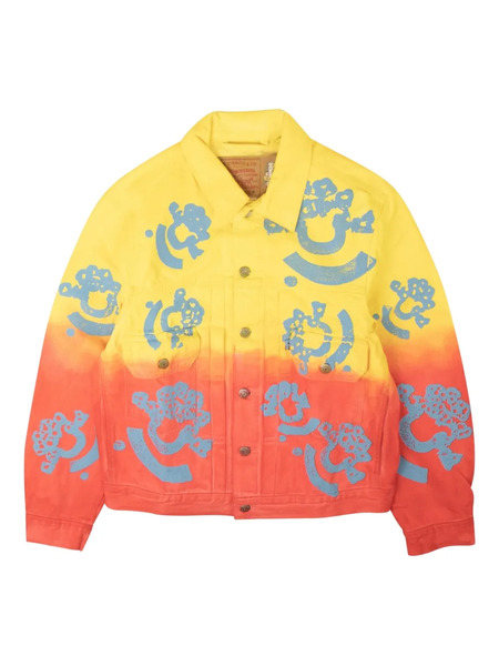  Denim Tears Gradient-print Denim Jacket - Yellow 