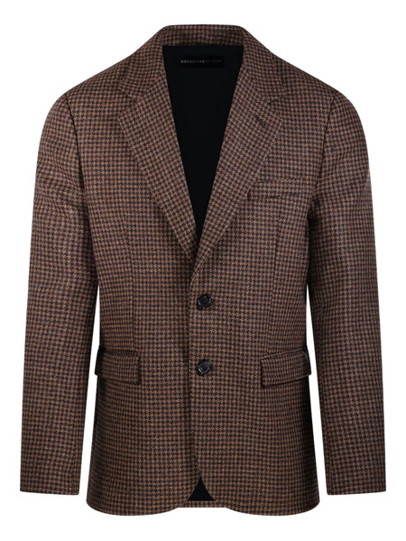  Department 5 Single-breasted Houndstooth Blazer - Brown 