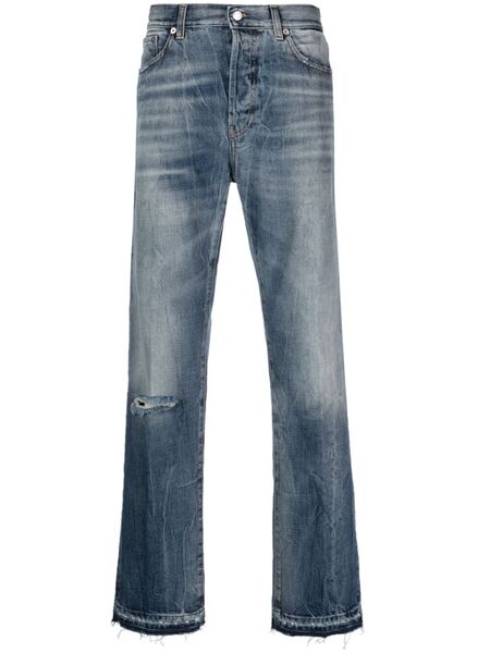  Department 5 Stonewashed Straight-leg Trousers - Blue 