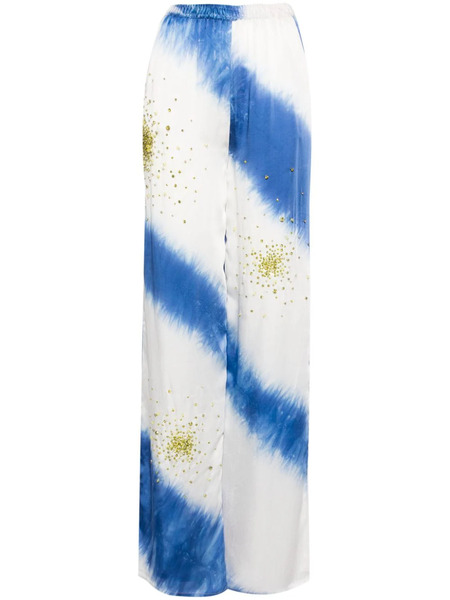  Des Phemmes Crystal-embellished Tie-dye Trousers - White 