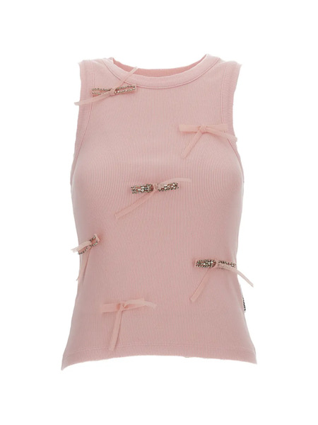  Des Phemmes Ribbon Embellishment Top - Pink 