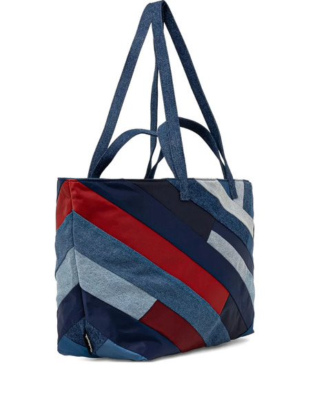  Desigual Denim-patchwork Tote Bag - Blue 
