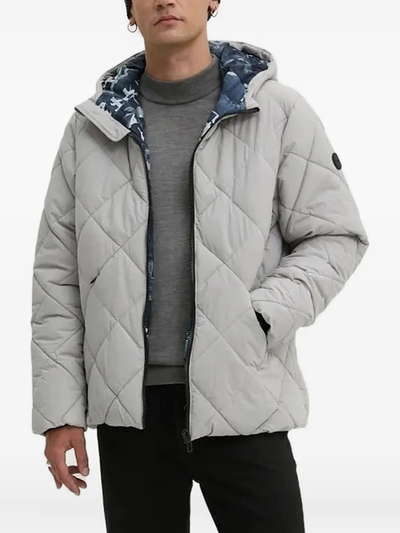 Desigual Diamond-pattern Reversible Padded Jacket - Grey 