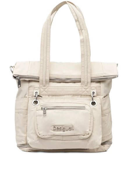  Desigual Logo-lettering Backpack - Neutrals 