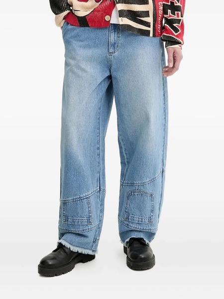  Desigual Panelled Frayed Jeans - Blue 