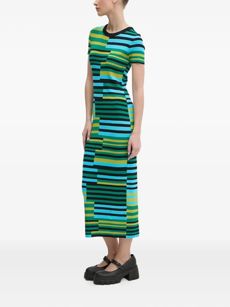  Desigual Stripe-pattern Midi Dress - Green 