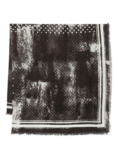  Destin Frayed Wool Scarf - Black 