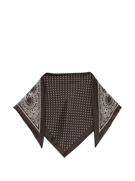  Destin Polka Dot Patterned Scarf - Brown 