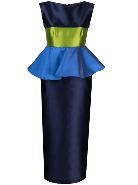  Destree Cy Colour-block Midi Dress - Blue 