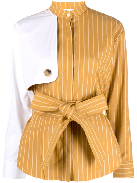  Destree Hans Pinstripe-pattern Shirt Jacket - Yellow 