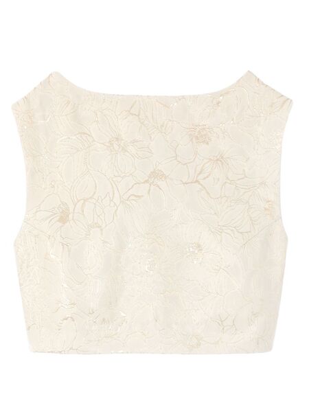  Destree Jacquard Sleeveless Top - Neutrals 