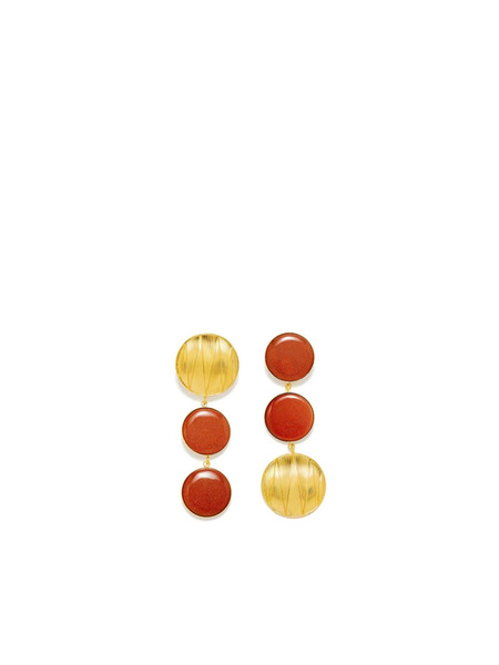  Destree Sonia Double-stone Earrings - Brown 