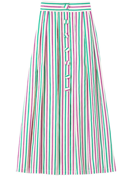  Destree Striped Buttoned Skirt - Green 