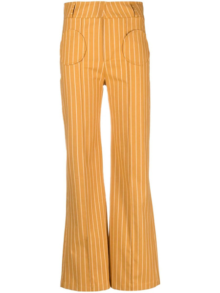  Destree Yoshitomo Stripe-print Trousers - Yellow 