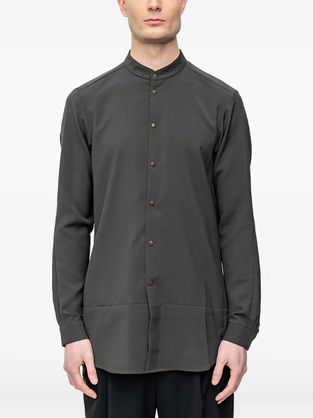  Devoa Mandarin-collar Button-down Shirt - Grey 