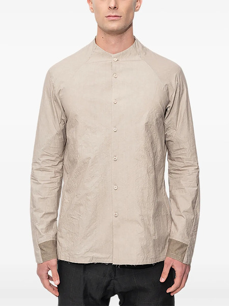  Devoa Mandarin-collar Cotton Shirt - Neutrals 