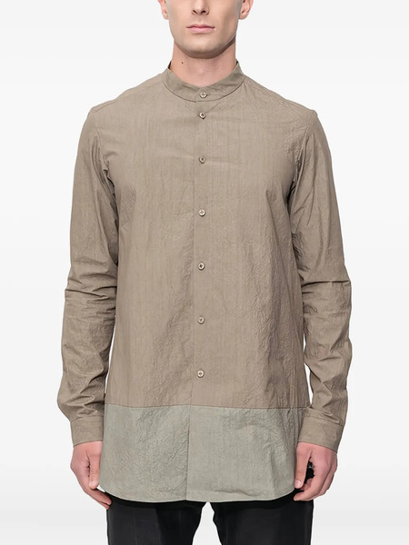  Devoa Mandarin-collar Panelled Shirt - Neutrals 