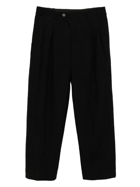 Devoa Pleated-panel Trousers - Black 
