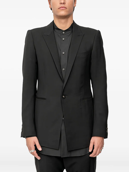  Devoa Single-button Tailored Suit Jacket - Black 