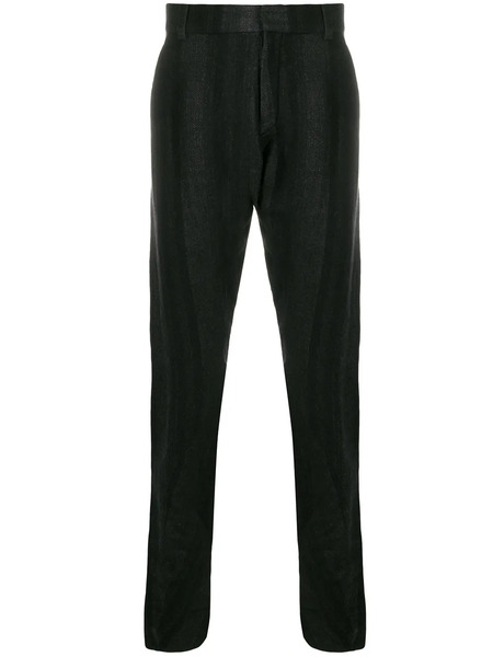  Devoa Striped Straight-leg Trousers - Black 